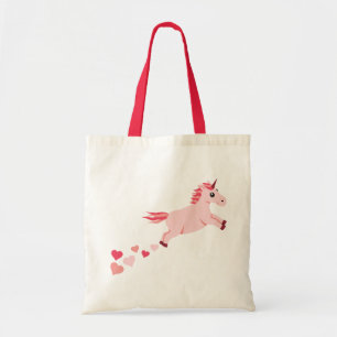 Blush Pink Heart Unicorn Tote Bag
