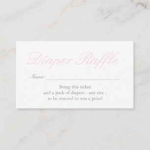 Blush Pink Hearts Diaper Raffle Card