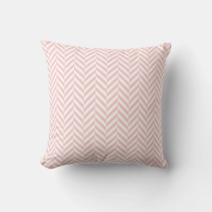 Blush Pink Herringbone Pattern Throw Pillow