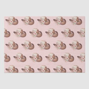 Blush Pink Howdy Cowgirl Floral Western Hats Tissue Paper