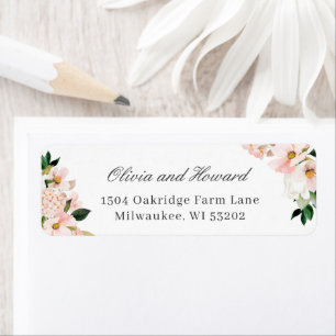 Blush Pink Hydrangea Floral Elegant Adresse de ret