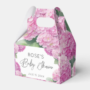 Blush Pink Hydrangea Its a Girl Baby Shower Favor Box