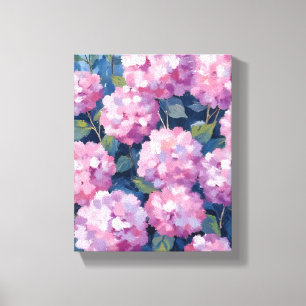 Blush Pink Hydrangeas Floral Canvas Print