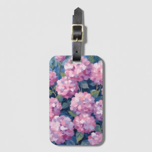 Blush Pink Hydrangeas Floral Luggage Tag