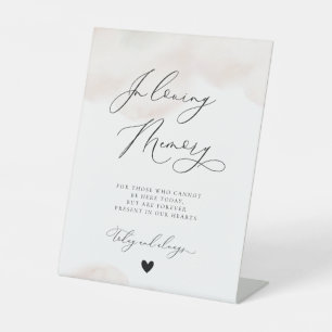 Blush Pink In Loving Memory Wedding Memorial Pedestal Sign