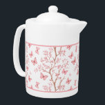 Blush Pink Ink Outlined Floral Teapot<br><div class="desc">Blush Pink Ink Outlined Floral Teapot</div>