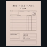Blush Pink Invoice Small Business Supplies Letterhead<br><div class="desc">Build your customer's trust with these invoice letterhead sheets that have a blush pink background and standard text typeface. Not only are they professional and easy to read,  they have convenient sections that you can edit in the design tool</div>