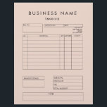 Blush Pink Invoice Small Business Supplies Letterhead<br><div class="desc">Build your customer's trust with these invoice letterhead sheets that have a blush pink background and standard text typeface. Not only are they professional and easy to read,  they have convenient sections that you can edit in the design tool</div>