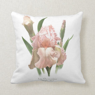 Blush Pink Iris Throw Pillow