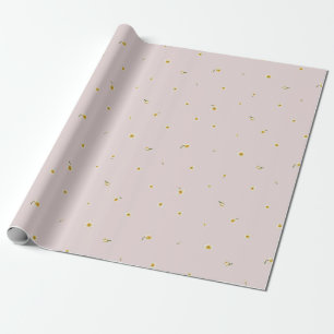Blush Pink Japanese Narcissus Floral Pattern Wrapping Paper