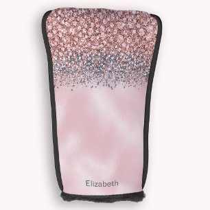 Blush Pink Jewelled Personalized Golf Head Cover