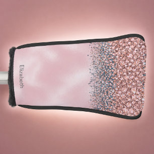Blush Pink Jewelled Personalized Golf Head Cover