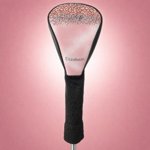 Blush Pink Jewelled Personalized Golf Head Cover