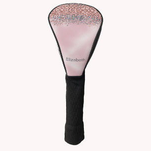 Blush Pink Jewelled Personalized Golf Head Cover