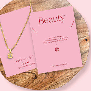 Blush Pink Jewelry Necklace Display Card