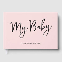 Blush Pink Keepsake Script Baby Book for Mother