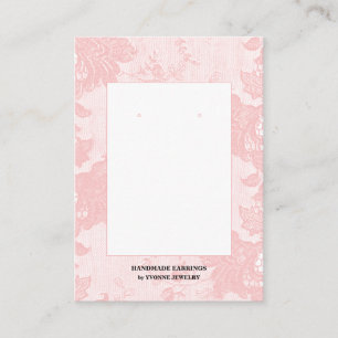 Blush Pink Lace Earring Display  Business Card