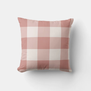 Blush Pink Large Buffalo Plaid Gingham Throw Pillow