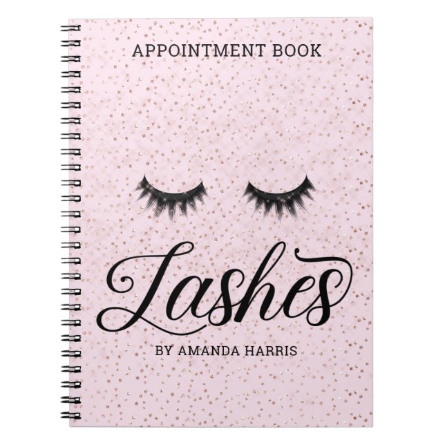 Blush Pink Lashes Appointment Book (Front)