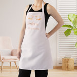 Blush pink lashes makeup beauty salon apron<br><div class="desc">A blush pink background,  decorated with a pair of golden lashes. Personalize and add your name.</div>