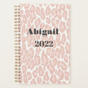 Blush Pink Leopard Print Modern Girly Appointment  Planner