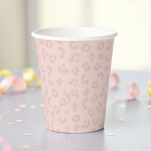 Blush Pink Leopard Spot Trendy Boho Chic Paper Cups