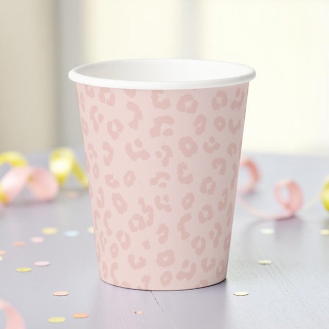 Blush Pink Leopard Spot Trendy Boho Chic Paper Cups (Creator Uploaded)