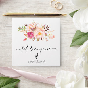 Blush Pink Let Love Grow Boho Wedding Seed Packet Envelope