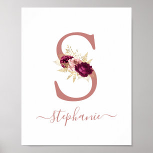Blush Pink Letter 'S' Nursery Name Wall Art