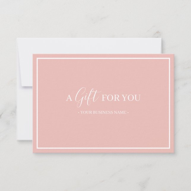 Blush Pink Line Frame Customized Gift Certificate (Front)