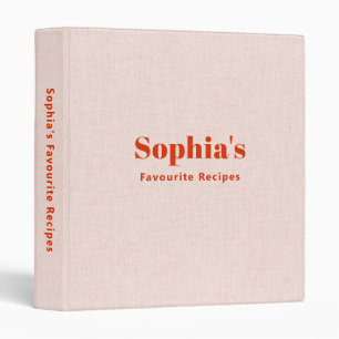 Blush Pink Linen Favourite Recipes Classic Retro Binder