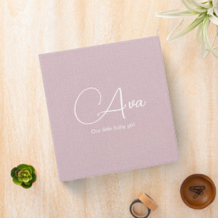 Blush Pink Linen Personalized Baby Girl Memory Binder
