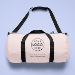 Blush Pink | Logo Business Professional Duffle Bag<br><div class="desc">A simple blush pink custom business template in a modern minimalist style which can be easily updated with your company logo and company slogan or info. If you need any help personalizing this product,  please contact me using the message button below and I'll be happy to help.</div>