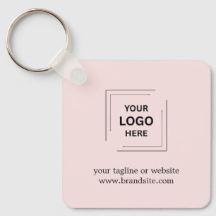 Blush Pink Logo Corporate Branding Modern Design Keychain