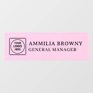 Blush Pink Logo   Feminine Custom Name Plate Window Cling