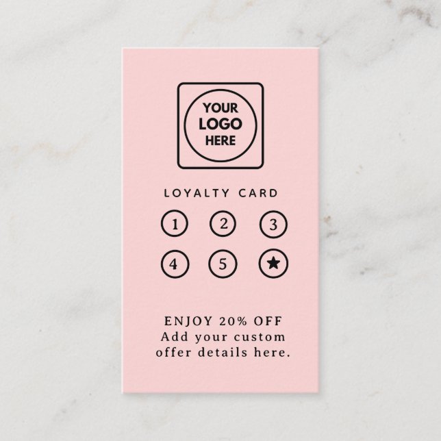 Blush Pink Logo | Modern Business Loyalty Design (Front)