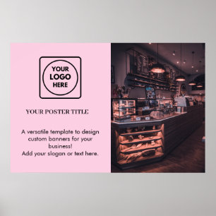 Blush Pink Logo Modern Promotional Branding Poster