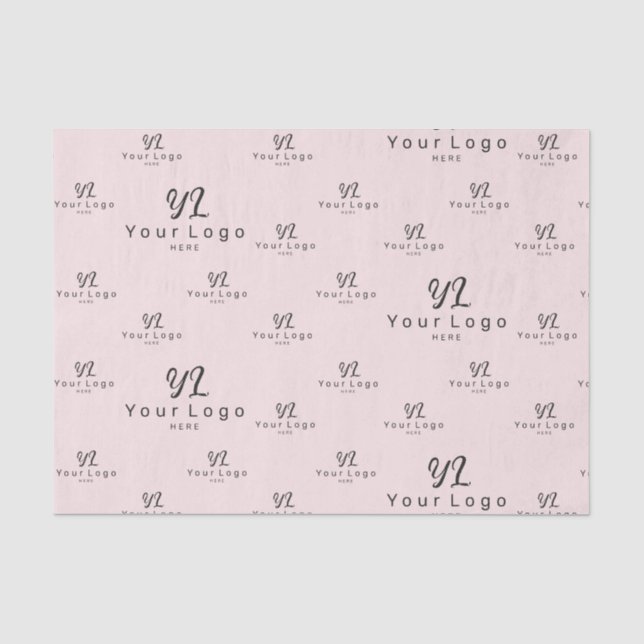Blush Pink Logo pattern Business Brand Packaging Tissue Paper (Front)