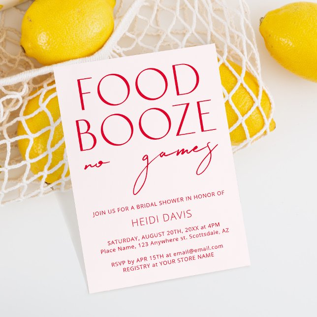 Blush Pink & Magenta No Games Bridal Shower Invita Invitation (Creator Uploaded)