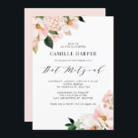 Blush Pink Magnolia and Hydrangea Bat Mitzvah Invitation<br><div class="desc">Invite family and friends with this customizable floral bat mitzvah invitation. It features blush pink magnolias and hydrangeas with faux rose gold foil accents. Personalize by adding names,  date,  time,  venue and other event details. This floral invitation is perfect for spring and garden bat mitzvahs.</div>