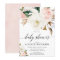 Blush pink magnolia floral rustic girl baby shower