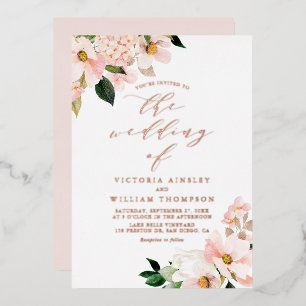 Blush Pink Magnolias and Hydrangeas Wedding