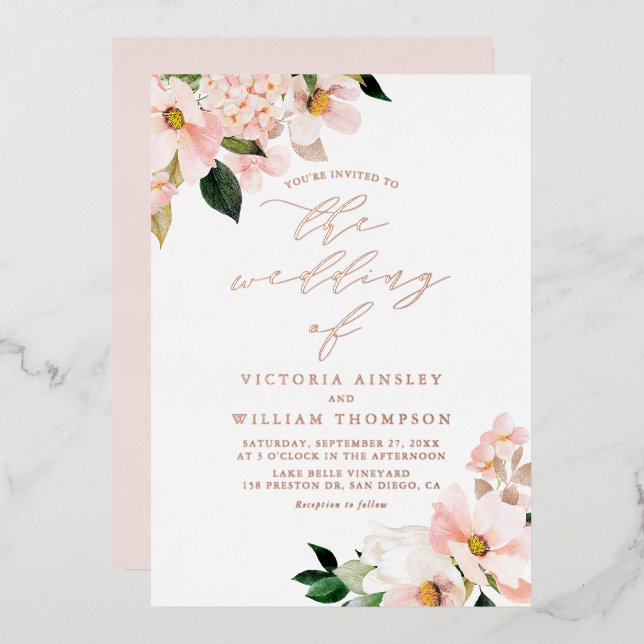 Blush Pink Magnolias and Hydrangeas Wedding (Front/Back)