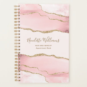 Blush Pink Marble Agate Personalized Planner