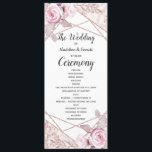 Blush Pink Marble Frame Flora Wedding Program<br><div class="desc">Blush Marble Geometric Frame Floral design with Light Pink and Rose Gold Glitter. Perfect for Spring or Summer Weddings. Chic and Modern Program With trendy brush script font! ~ Check my shop to see the entire wedding suite for this design!</div>