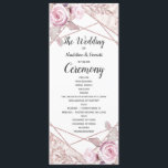 Blush Pink Marble Frame Flora Wedding Program<br><div class="desc">Blush Marble Geometric Frame Floral design with Light Pink and Rose Gold Glitter. Perfect for Spring or Summer Weddings. Chic and Modern Program With trendy brush script font! ~ Check my shop to see the entire wedding suite for this design!</div>