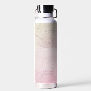 Blush Pink Marble Glitter Water Bottle