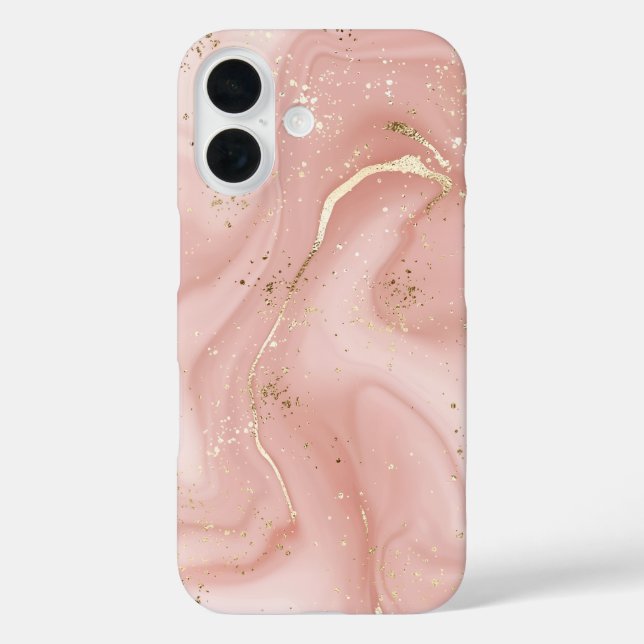 Blush Pink Marble Gold Glitter Abstract Pattern Case-Mate iPhone Case (Back)