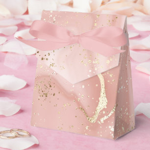 Blush Pink Marble Gold Glitter Abstract Pattern Favor Box
