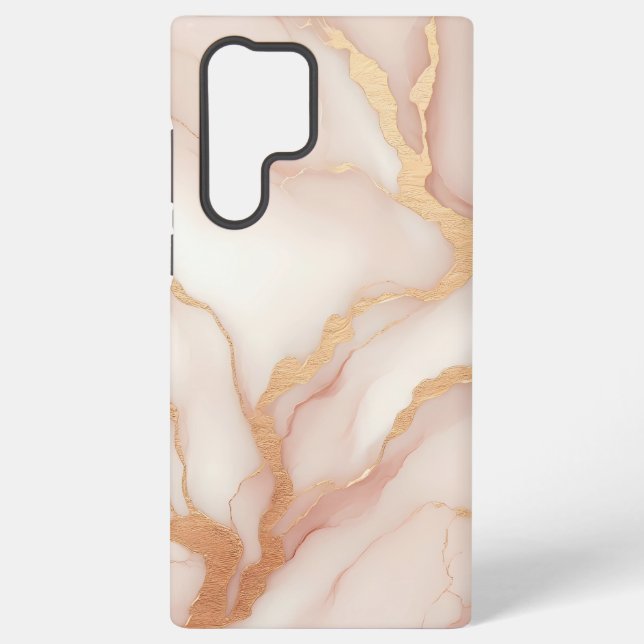 Blush Pink Marble Samsung Galaxy S22 Ultra Case  (Back)